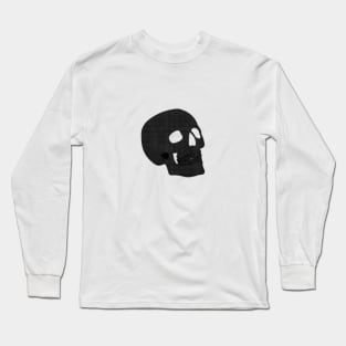 Screenprint Pixelated black Skull Long Sleeve T-Shirt